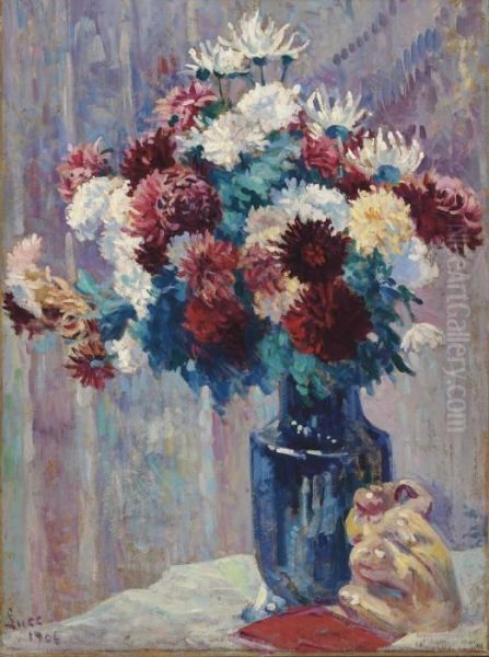 Bouquet De Fleurs Oil Painting by Maximilien Luce