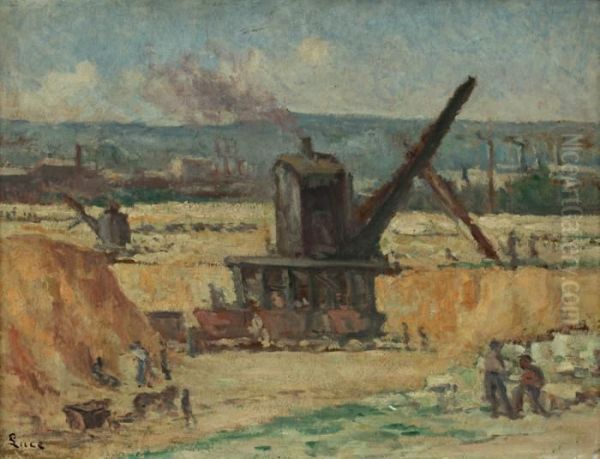 Scene De Chantier Oil Painting by Maximilien Luce