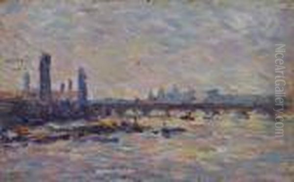 Le Parlement Alondres Oil Painting by Maximilien Luce