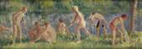 Badende Knaben Oil Painting by Maximilien Luce