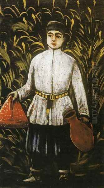 A Boy Carrying Food Oil Painting by Niko Pirosmanashvili