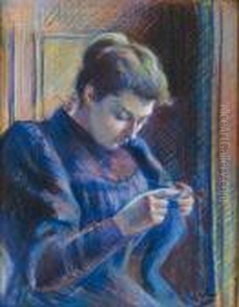 Portrait De Madame Berthier Oil Painting by Maximilien Luce