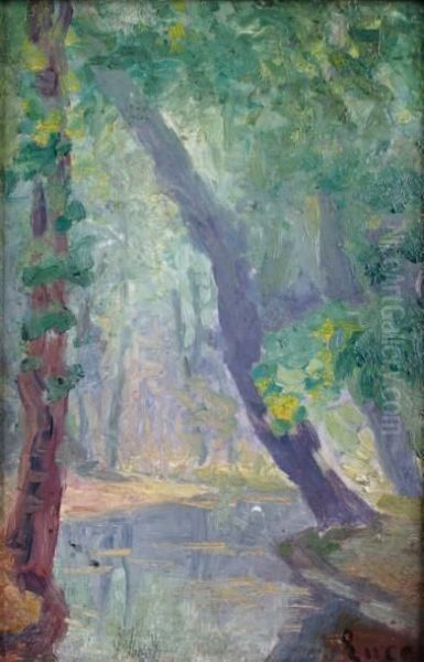 Le Ruisseau Dans La Foret Oil Painting by Maximilien Luce