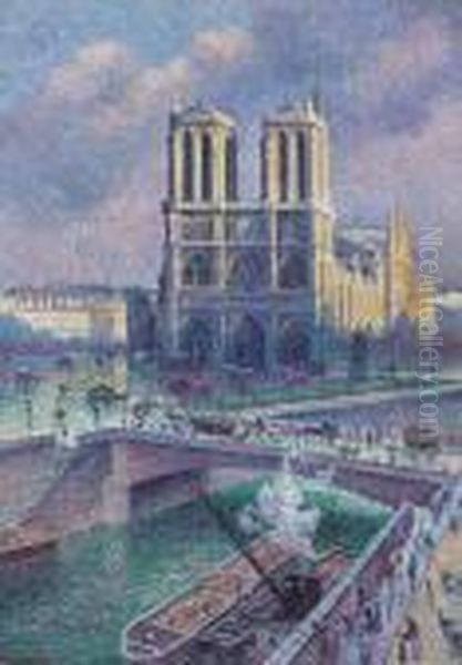 Notre-dame De Paris Oil Painting by Maximilien Luce