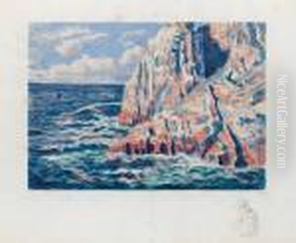 La Mer A Camaret Oil Painting by Maximilien Luce