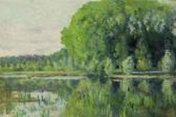 Moulineux, L'etang Oil Painting by Maximilien Luce