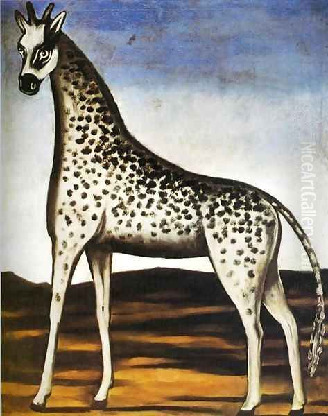 Giraffe Oil Painting by Niko Pirosmanashvili