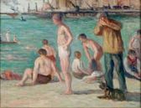 Baigneurs Oil Painting by Maximilien Luce