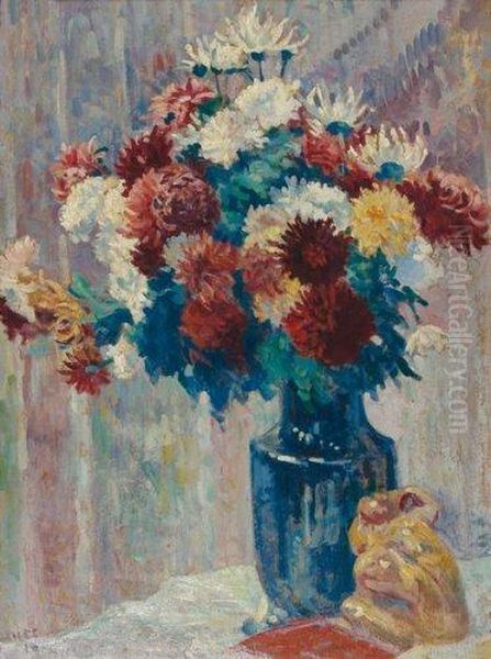 Bouquet De Fleurs Oil Painting by Maximilien Luce