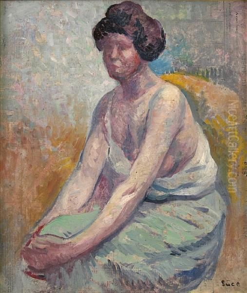 Portrait D'ambroisine Oil Painting by Maximilien Luce