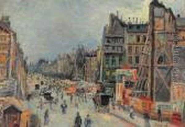 Le Percement De La Rue Reaumur Oil Painting by Maximilien Luce