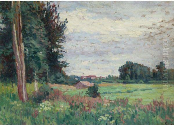 Vue De Mereville Oil Painting by Maximilien Luce