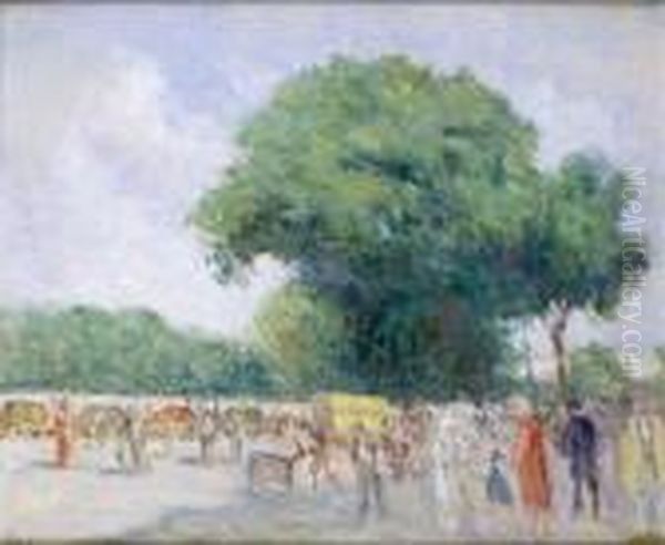 Paris, Promenade Sur Les Quais Oil Painting by Maximilien Luce