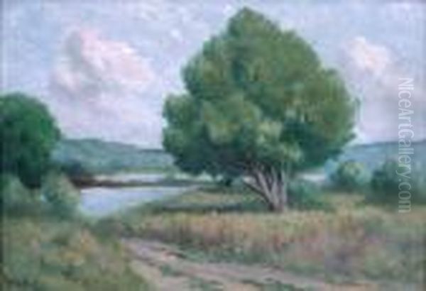 Paysage De La Roche-guyon Oil Painting by Maximilien Luce