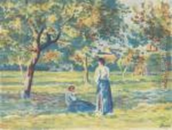 Environs De Gisors (mmes Pellet Et Luce). Oil Painting by Maximilien Luce