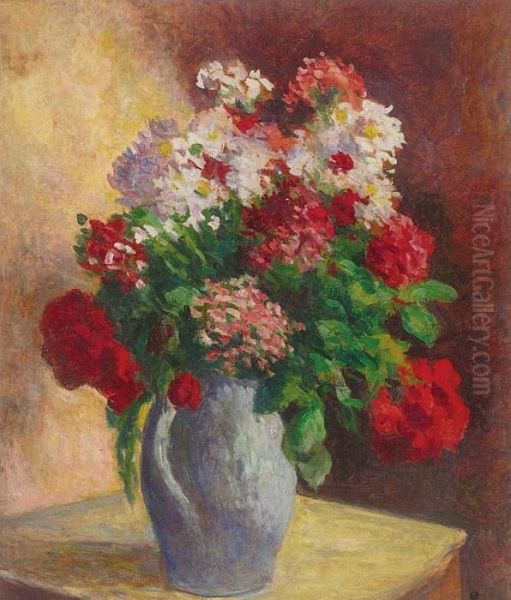 Vase De Giroflees Oil Painting by Maximilien Luce