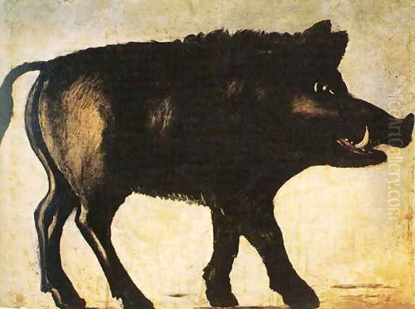 Boar Oil Painting by Niko Pirosmanashvili