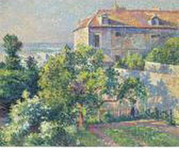 Montmartre, La Maison De Suzanne Valadon Oil Painting by Maximilien Luce