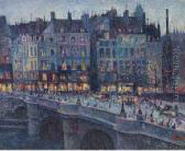 Le Quai Conti Oil Painting by Maximilien Luce