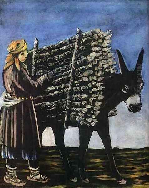 Firewood Seller Oil Painting by Niko Pirosmanashvili