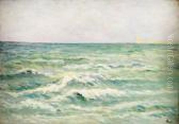 La Mer Au Large De Treport Oil Painting by Maximilien Luce