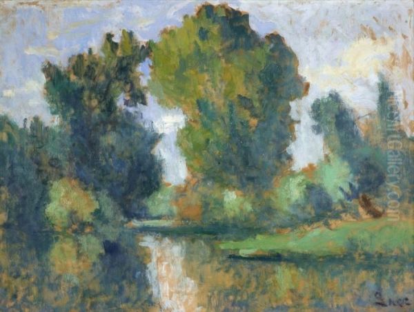 Petit Bras De Seine Pres De Rolleboise Oil Painting by Maximilien Luce