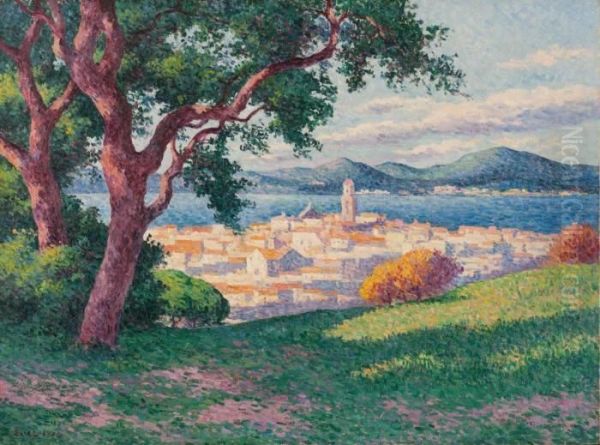 Vue De Saint-tropez Oil Painting by Maximilien Luce