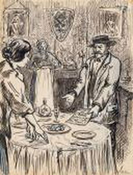 Le Diner Oil Painting by Maximilien Luce