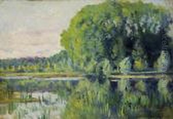 Moulineux, L' Etang Oil Painting by Maximilien Luce