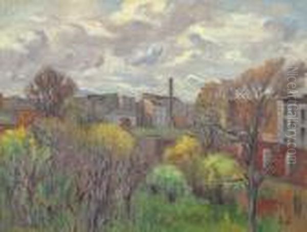 Paysage Aux Environs De Gentilly Oil Painting by Maximilien Luce