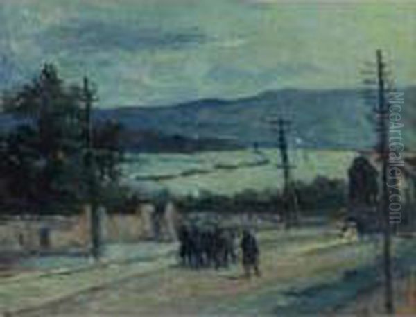 Rolleboise, La Route Oil Painting by Maximilien Luce