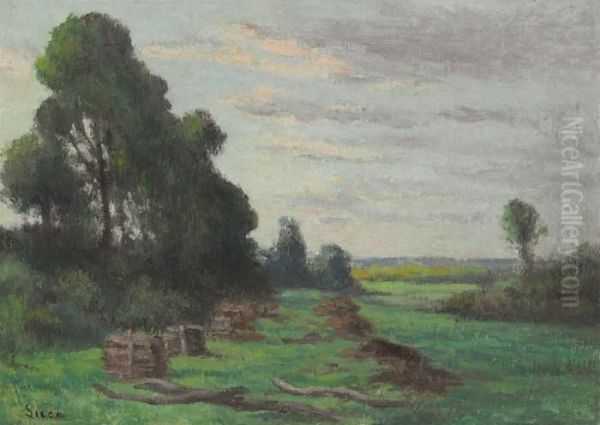 Paysage Aux Environs De Rolleboise Oil Painting by Maximilien Luce