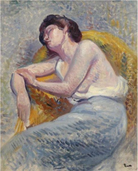 Femme Assoupie Oil Painting by Maximilien Luce