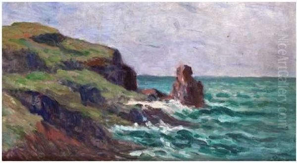 La Cote A Rotheneuf Oil Painting by Maximilien Luce