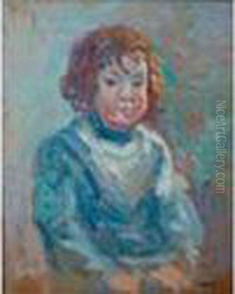 Portrait D Enfant Oil Painting by Maximilien Luce