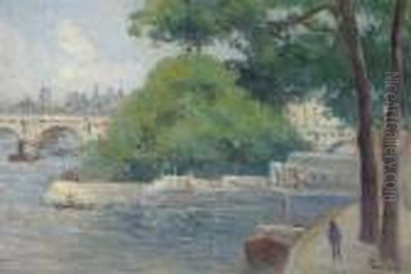 Les Bords De La Seine A Paris Oil Painting by Maximilien Luce