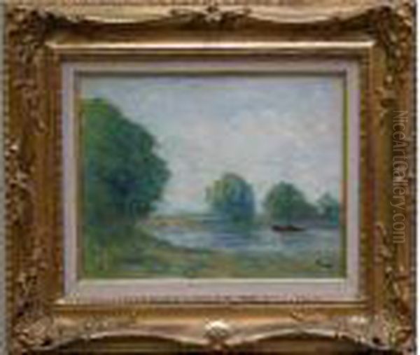 Bateau Sur L'eau Oil Painting by Maximilien Luce