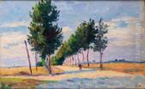 Chemin A Mereville Oil Painting by Maximilien Luce