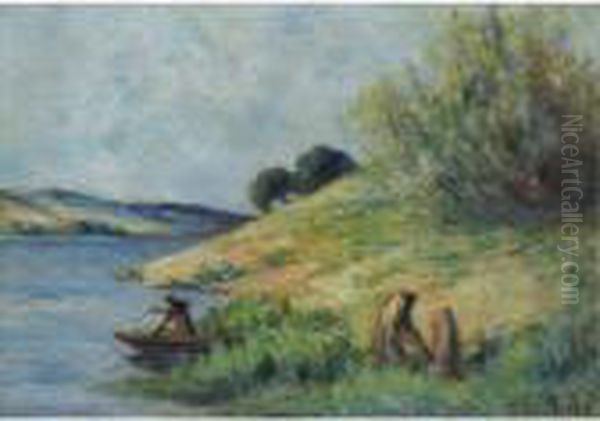 Bords De Seine Oil Painting by Maximilien Luce