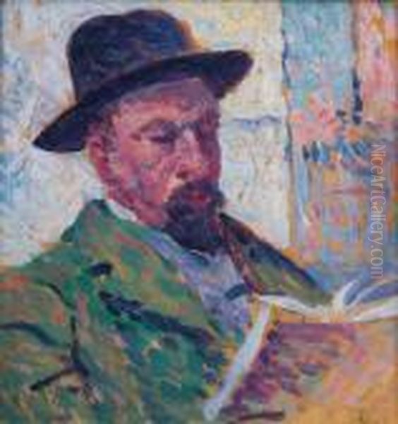 Portrait De Paul Signac Oil Painting by Maximilien Luce