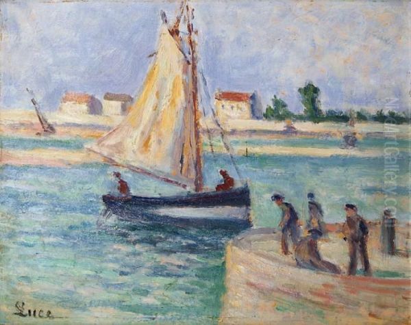 Honfleur, Le Port Oil Painting by Maximilien Luce