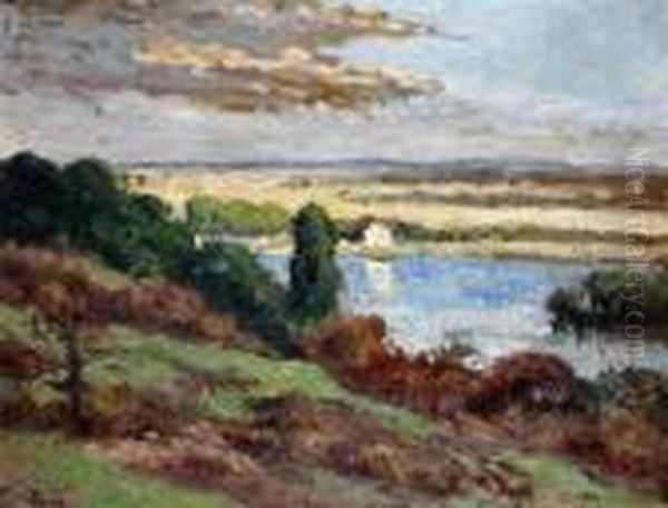 Paysage A Rolleboise Oil Painting by Maximilien Luce