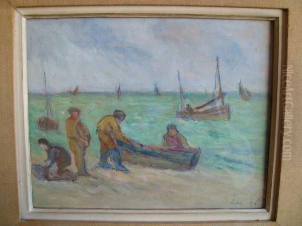 Le Retour De La Peche Oil Painting by Maximilien Luce