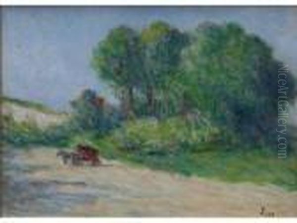 Attelage Dans La Clairiere Oil Painting by Maximilien Luce