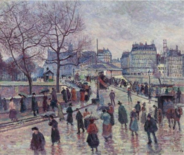 Paris, Le Pont De L'archeveche Oil Painting by Maximilien Luce