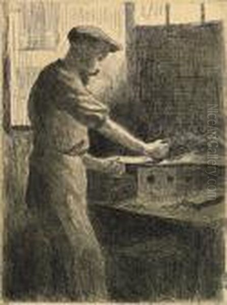 Derdrucker Oil Painting by Maximilien Luce