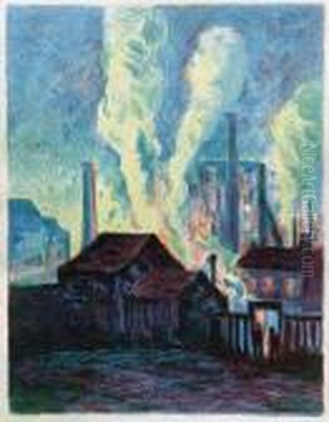 Hochofen Oil Painting by Maximilien Luce