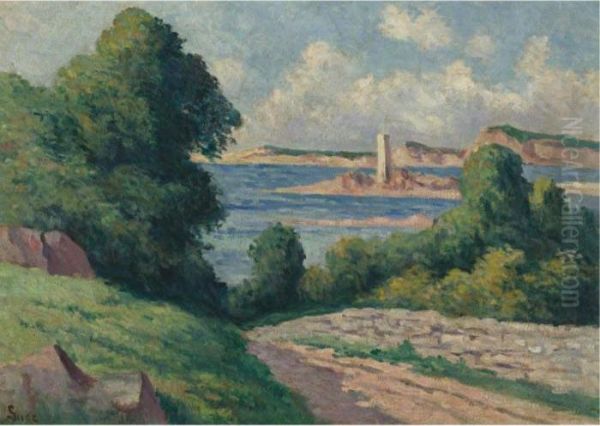 L'estuaire Du Trieux Oil Painting by Maximilien Luce