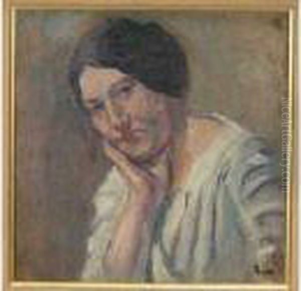 Portrait De Femme Oil Painting by Maximilien Luce