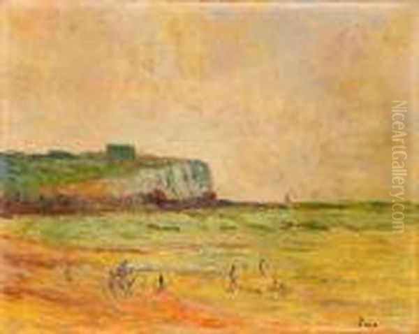 Baignade Au Treport, Circa 1935 Oil Painting by Maximilien Luce